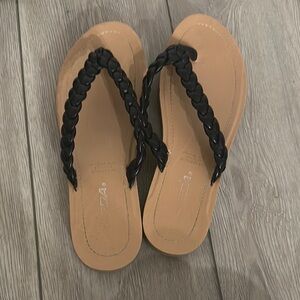 Women's Black Braided Sandals